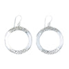 Large Round Mother of Pearl Hoop Earrings with Sterling Silver Filigree