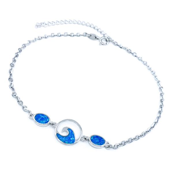 アンクレット Monday Edition _ Sparkling Waves Anklet Blue Opal & Sterling Silver Wave Anklet
