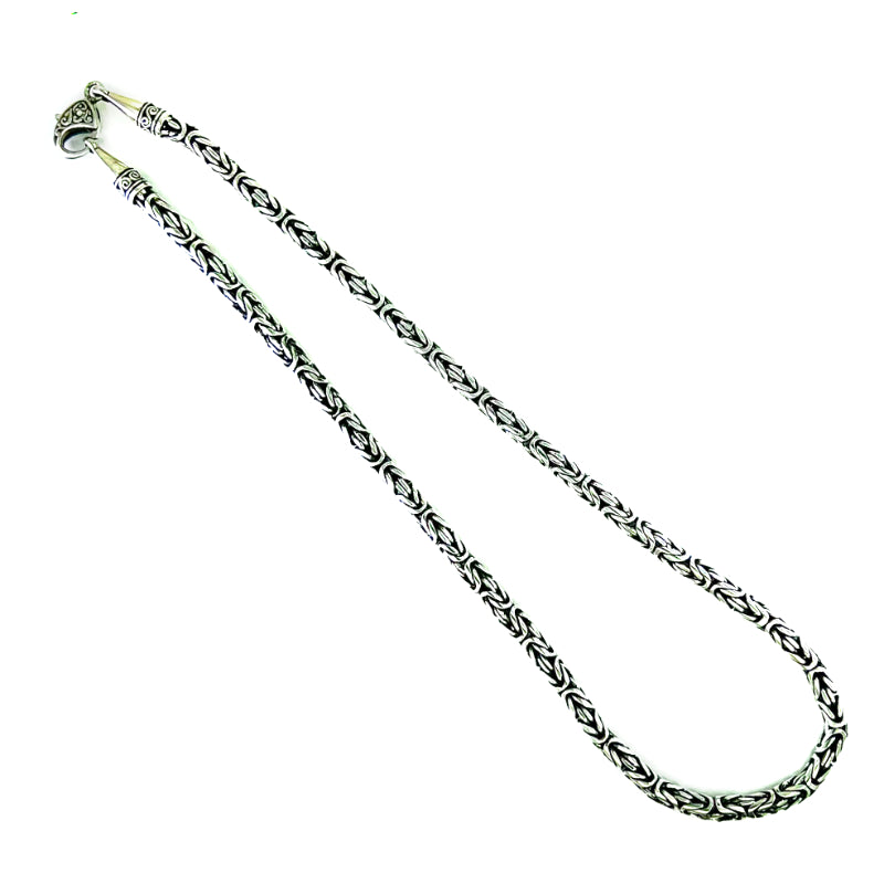 4mm Sterling Silver Byzantine Chain with Lobster Clasp