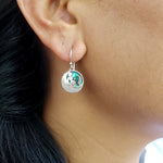 Delicate Sterling Silver Wave Earrings with Abalone Shell and Cubic Zirconia