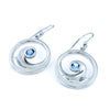 Sterling Silver Wave Earrings with Blue Topaz
