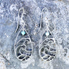 Nalu Earrings - Sterling Silver Wave with Larimar