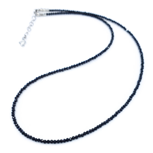 Black Spinel Necklace with 11mm White Freshwater Pearl