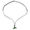 Jade Whale Tail Necklace with Adjustable Jade Beads on Black Nylon Cord