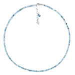 2mm Beaded Larimar and Sterling Silver Necklace