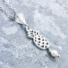 Hali’imaile Necklace - Sterling Silver Pineapple with White Freshwater Pearl on 16”, 18” or 20” Sterling Silver Chain