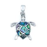 Small Turtle Pendant with Abalone Shell & Sterling Silver