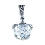 Fancy Turtle Pendant with White Mother of Pearl & Sterling Silver