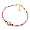 Pink Edison Pearl, Pink Tourmaline, Ruby & 14k Gold Filled Bracelet