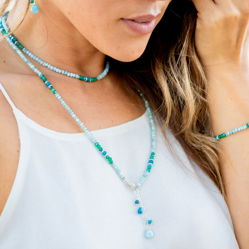 Jewelry handmade by Oceania on Maui featuring ocean colors