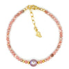 Pink Edison Pearl, Rhodochrosite, & 14k Gold Filled Necklace, Bracelet & Earrings
