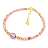 Pink Edison Pearl, Rhodochrosite, & 14k Gold Filled Necklace, Bracelet & Earrings