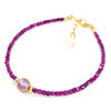 Freshwater Pearl, Rubies & 14k Gold Filled Bracelet