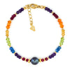 Tahitian Pearl, Multi Gemstone & 14k Gold Filled Rainbow Bracelet