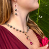 Tahitian Pearls, Rubies, & Gold Filled Bracelet, Earrings, & Necklace