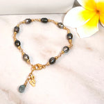 Tahitian & Keshi Pearls on Gold Filled Bracelet, Earrings, & Necklace with Gemstones