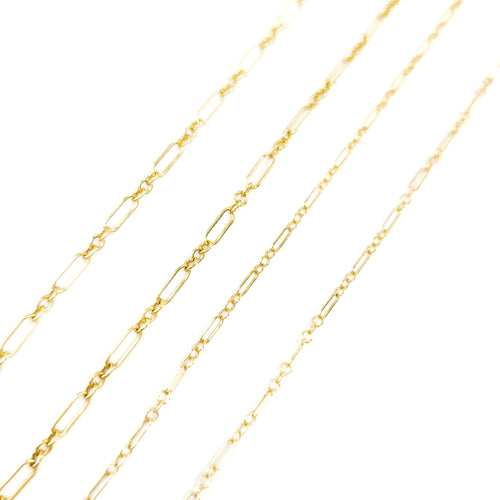 14k Gold Filled Long & Short Link Chains