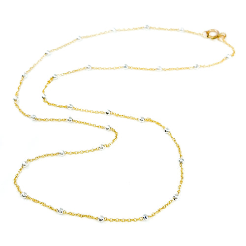 14k Gold Filled Cable Chain with Sterling Silver Bead