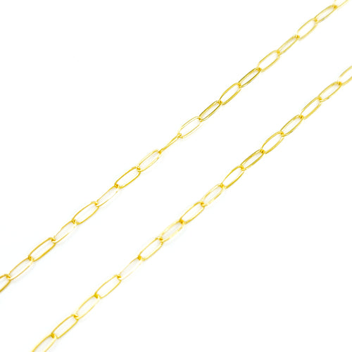 14k Gold Filled 18” Elongated Cable Paperclip Chain