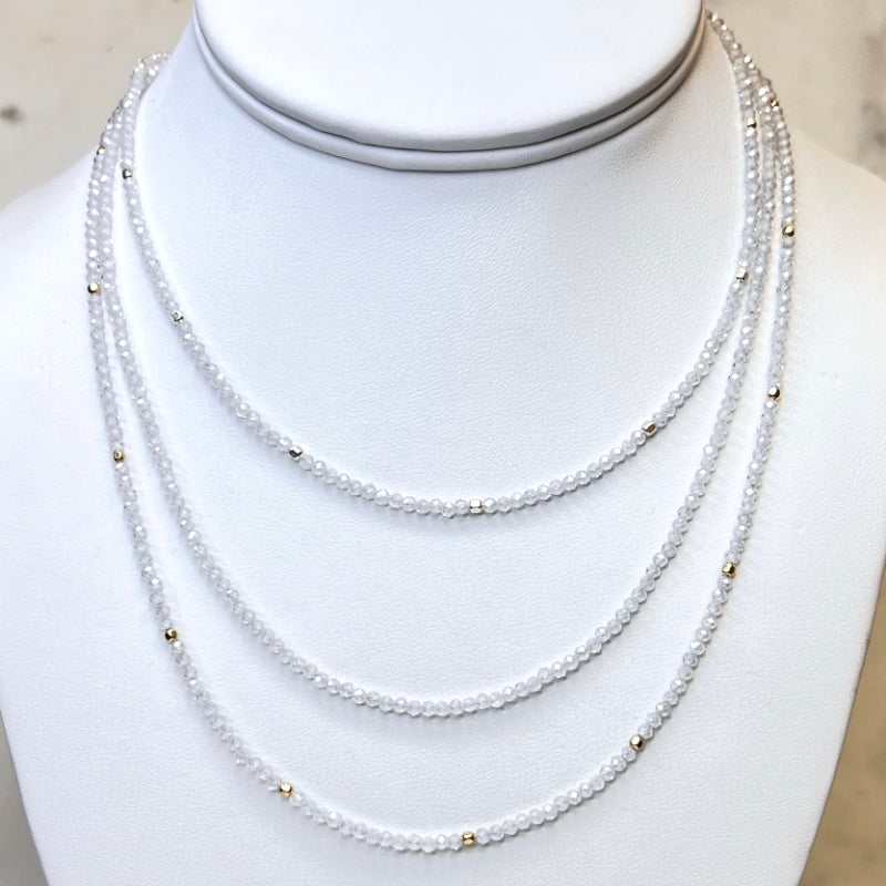 Clear Cubic Zirconia Necklaces with 14k Gold Filled or Sterling Silver