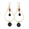 Tahitian Pearls, Rubies, Sapphires & 14k Gold Filled Earrings