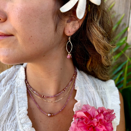 Pink Sapphires & 14k Gold Filled Earrings