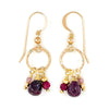Rubies, Tourmaline & 14k Gold Filled Earrings