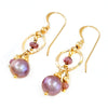 Pink Freshwater Pearls, Rhodonite & 14k Gold Filled Earrings