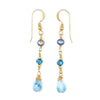 Larimar, Apatite, Freshwater Pearls & 14k Gold Earrings