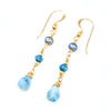Larimar, Apatite, Freshwater Pearls & 14k Gold Earrings