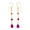 Rubies, Tourmaline & 14k Gold Earrings