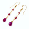 Rubies, Tourmaline & 14k Gold Earrings