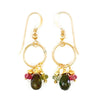 Watermelon Tourmaline & 14k Gold Earrings