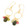 Watermelon Tourmaline & 14k Gold Earrings