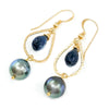 Tahitian Pearls, Kyanite & 14k Gold Fillled Earrings
