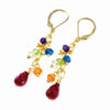 Rubies, Amethyst, Apatite, Carnelian, Peridot & 14k Gold Filled Earrings