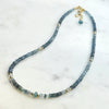 Moss Aquamarine & 14k Gold Fliled Necklaces with Tahitian Pearls