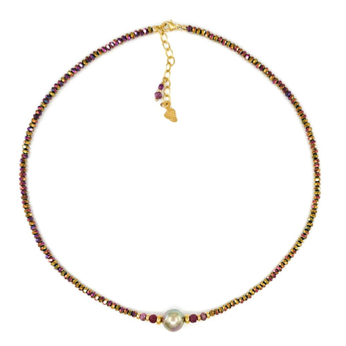 Edison Pearl, Pyrite & 14k Gold Fillled