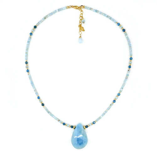 Larimar, Apatite & 14k Gold Filled Necklace