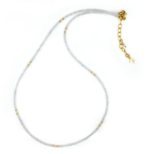 White Cubic Zirconia & 14k Gold Filled Necklace