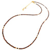 Dark Red Cubic Zirconia & 14k Gold Filled Necklace