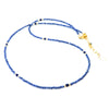 Blue Cubic Zirconia, Lapis, & 14k Gold Filled Necklace