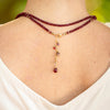 Long Rubies Gold Necklace