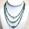 Roman Glass & 14k Gold Filled Bead Necklaces with Tahitian or White Edison Pearl