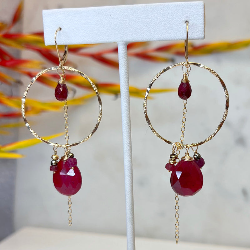 Rubies & 14k Gold Filled Earrings