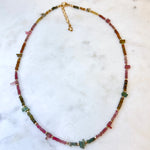 Tourmaline & 14k Gold Filled Necklaces with & without Tahitian Pearl