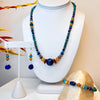 Turquoise, Lapis, Spiny Oyster, Amber, & Sterling Silver on Necklace, Bracelet, & Earrings