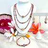 Pink Edison Pearl, Rhodochrosite, & 14k Gold Filled Necklace, Bracelet & Earrings