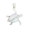 Petroglyph Turtle Pendant with White Mother of Pearl & Sterling Silver