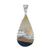 Droplet Sunset Shell Pendant with Filigreed Sterling Silver Waves